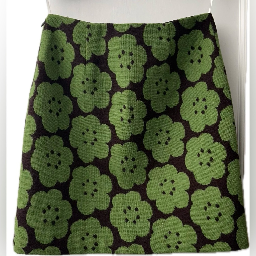 Boden Floral A-Line Wool Skirt Size 4R VTG